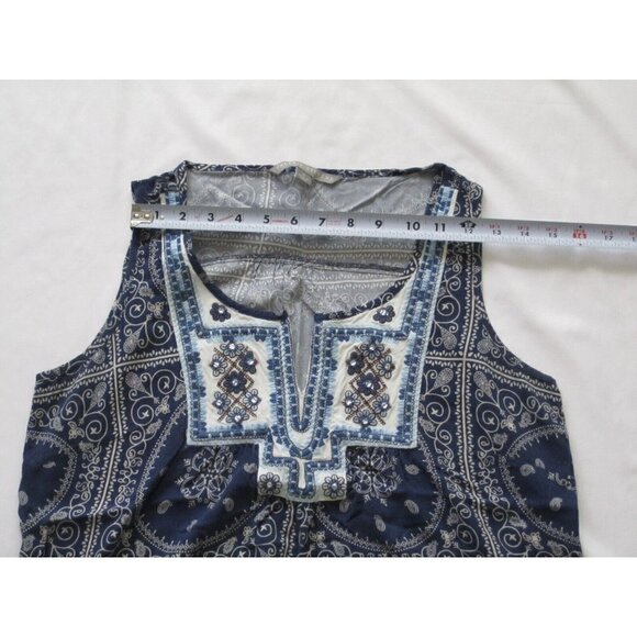 Women's Valerie Steven Embellished Geometric Rayon Tank Top Size M (WB93) - Picture 2 of 8